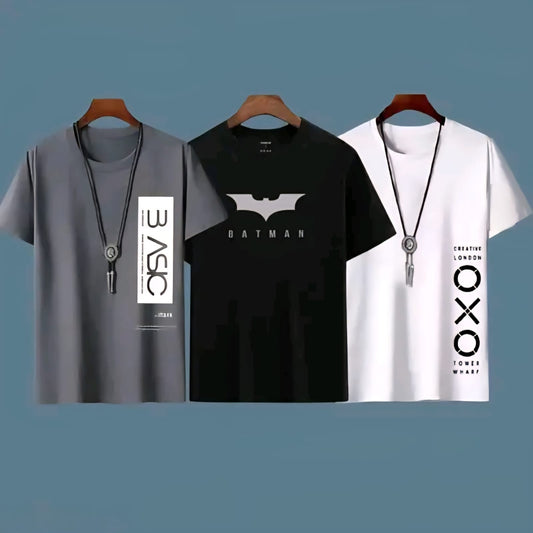 Round Neck Printed Polyester Tshirt For Men