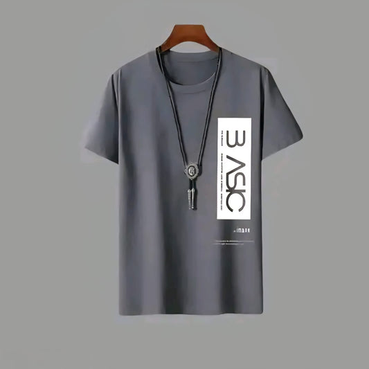 Round Neck Printed Polyester Tshirt For Men