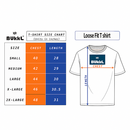 BTS-Jungkook | BUKKL Oversized Loose Fit Double Side Printed Round Neck Trending Cotton T-shirt For Men