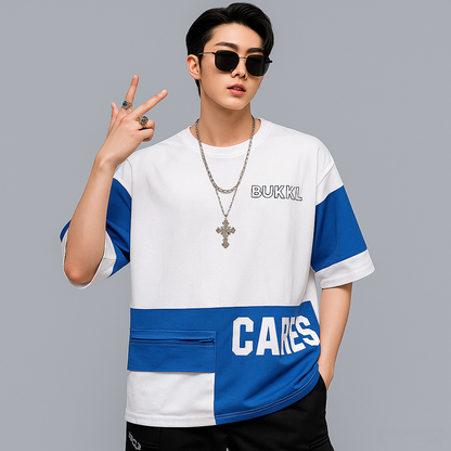 BTS-Jungkook | BUKKL Oversized Loose Fit Double Side Printed Round Neck Trending Cotton T-shirt For Men